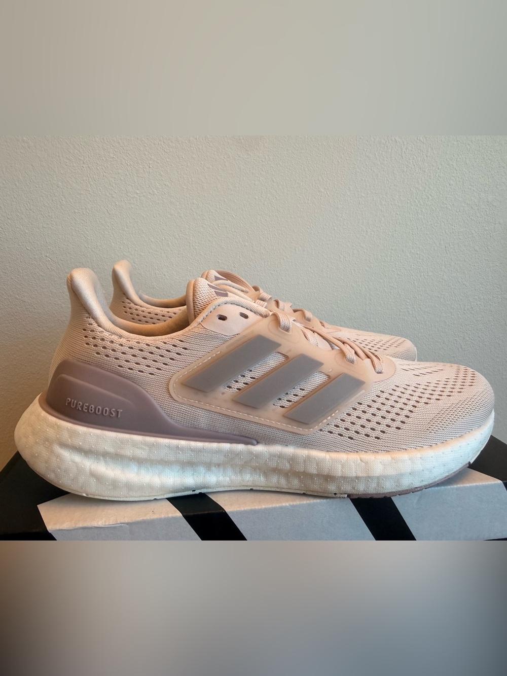 adidas PureBoost 23 W Low Top Mesh Running Sneakers light pink IF1533 Size 8